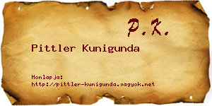 Pittler Kunigunda névjegykártya